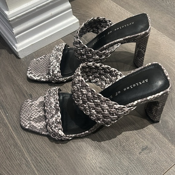 Articles of Society Asti Braided Open Square Toe Blocked Heeled Sandals Size 10 - Picture 8 of 16